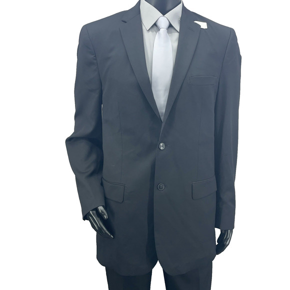 Jos A Bank Travelers Collection Mens 42XL Slim Fit Black Suit Jacket Blazer Wool - Picture 1 of 10